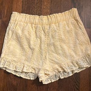 Hollister yellow eyelet shorts